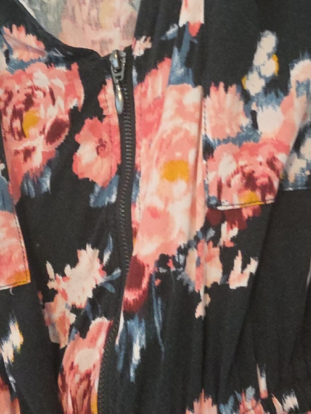 torrid Black Floral Midi Dress with Pink Roses and Blue Leaves - Picture 3 of 7